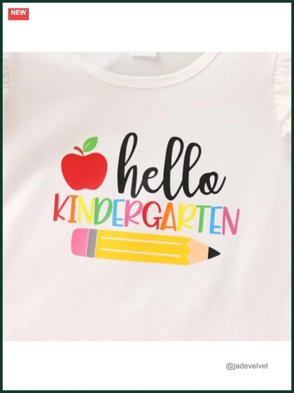 Toddler Girls Back to School Pencil Print T-Shirt & Suspenders Skirt Dress Set